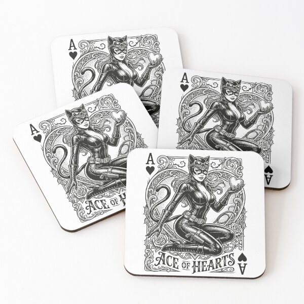 Item preview, Ace of Hearts – Dark Cat Queen designed and sold by JaaGo PopLab.