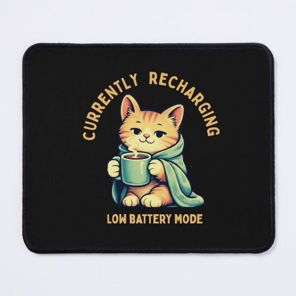 Item preview, Currently Recharging Cat – Introvert Social Battery Low Coffee Humor Design designed and sold by AdicretorDesign.