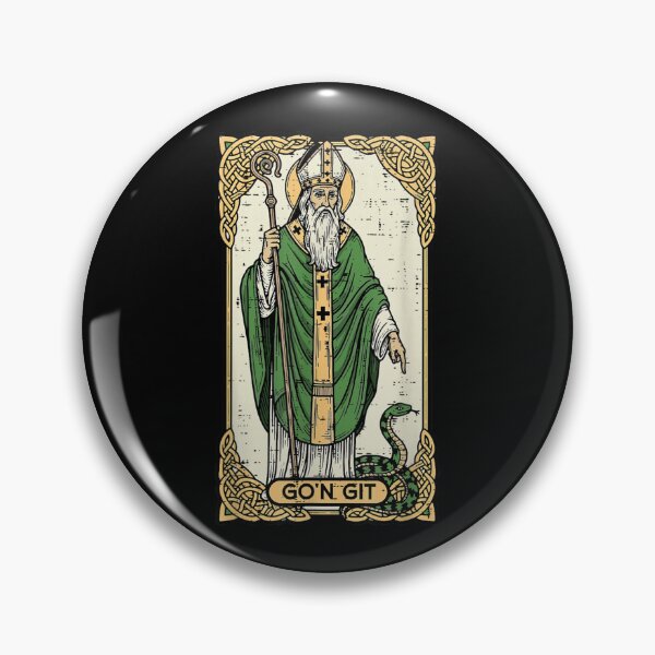 Item preview, Funny Saint Patrick Go'n Git Snake Banishing Irish Catholic Priest Humorous Art designed and sold by Chaya Reid.
