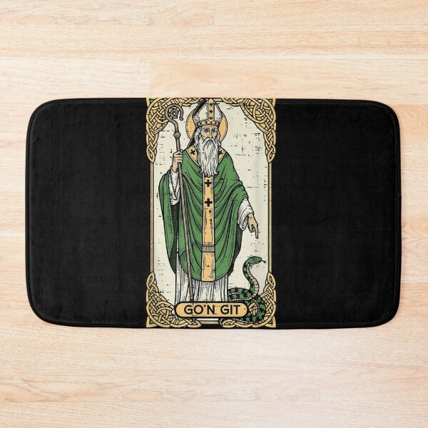 Item preview, Funny Saint Patrick Go'n Git Snake Banishing Irish Catholic Priest Humorous Art designed and sold by Chaya Reid.