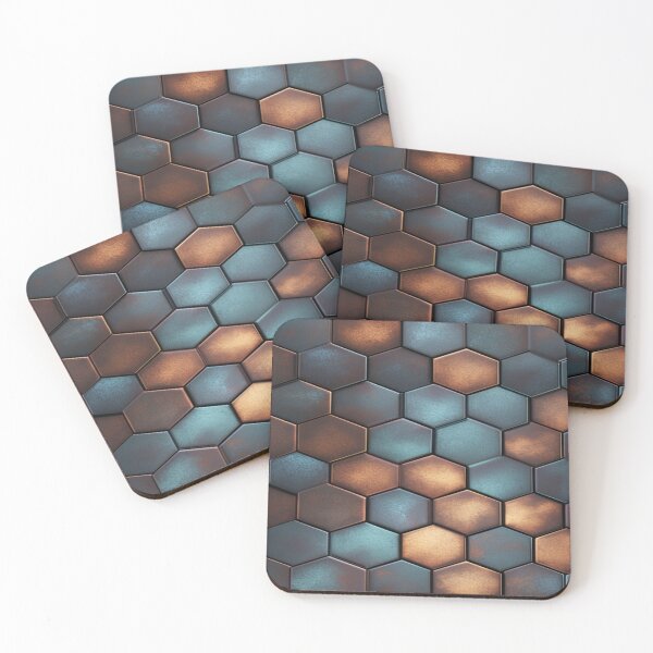 Item preview, Metallic Hexagonal Pattern designed and sold by HattrickFashion.