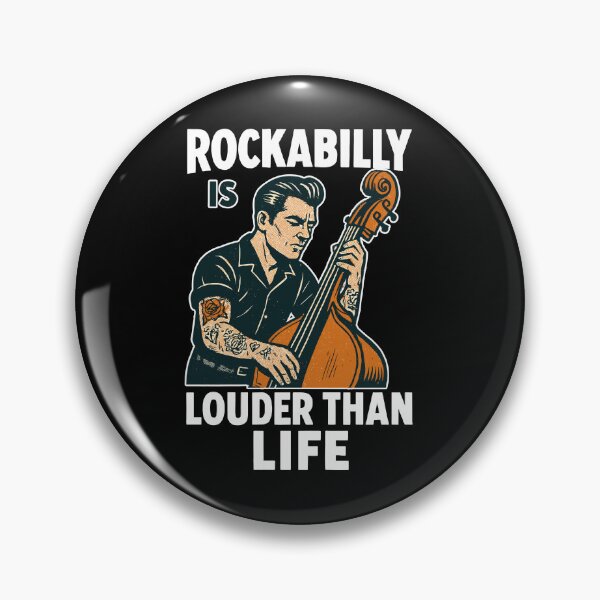 Item preview, Rockabilly Bassist: Louder Than Life Retro Design designed and sold by Pineapple-Tree.