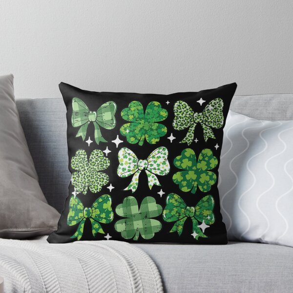 Item preview, Coquette Aesthetic St Patricks Day Shamrocks Bows Leopard Print Plaid Irish Pattern designed and sold by Chaya Reid.