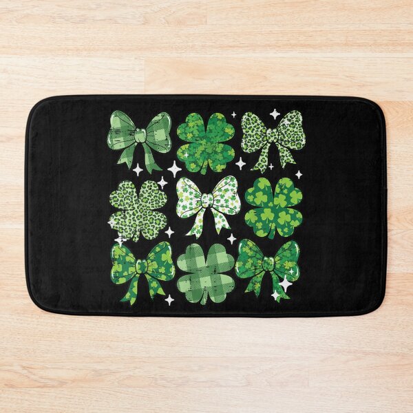Item preview, Coquette Aesthetic St Patricks Day Shamrocks Bows Leopard Print Plaid Irish Pattern designed and sold by Chaya Reid.