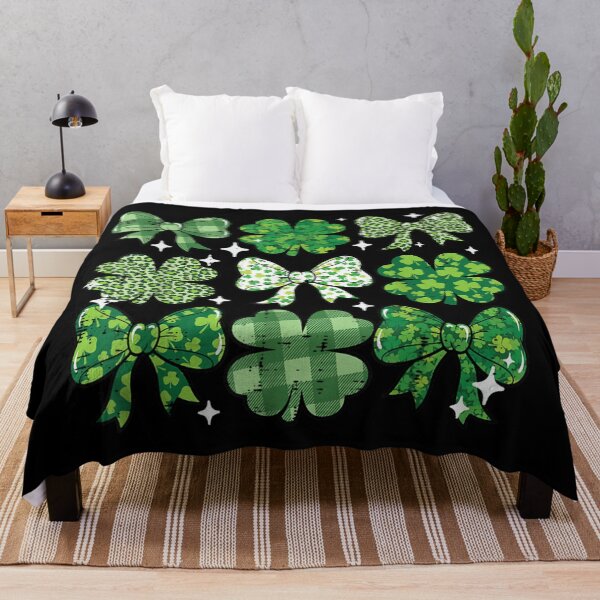 Item preview, Coquette Aesthetic St Patricks Day Shamrocks Bows Leopard Print Plaid Irish Pattern designed and sold by Chaya Reid.