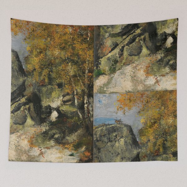 Item preview, Rochers Dans La Foret Fontainebleau by Paul Cézanne: Post Impressionist Landscape designed and sold by artofuniverse.