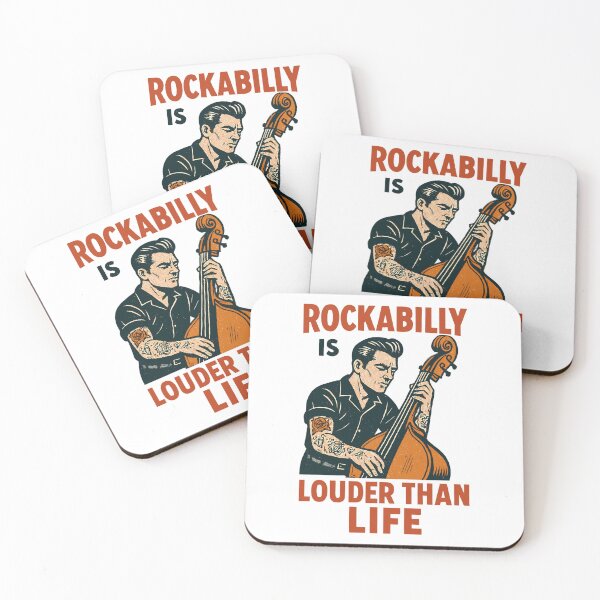 Item preview, Rockabilly Bassist: Louder Than Life Retro Design designed and sold by Pineapple-Tree.