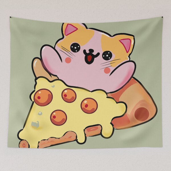 Item preview, Cute Kawaii Cat Hugging Pizza Slice designed and sold by HopeAndHustle.