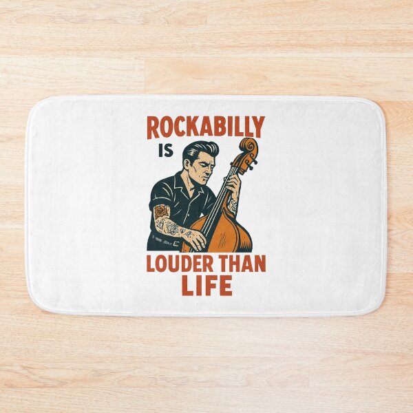 Item preview, Rockabilly Bassist: Louder Than Life Retro Design designed and sold by Pineapple-Tree.
