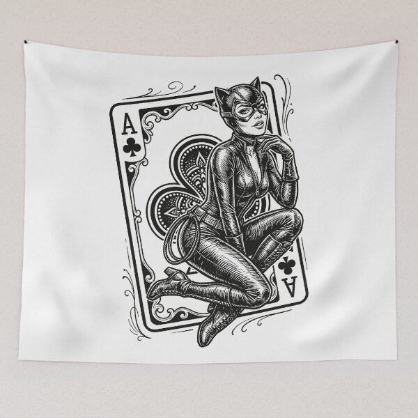 Item preview, Ace of Clubs – Dark Cat Queen designed and sold by JaaGo PopLab.