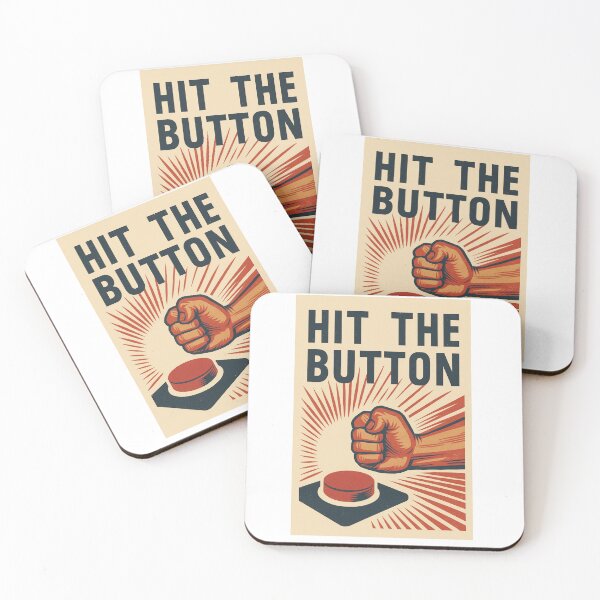 Item preview, Bold Mid-Century “Hit The Button” Poster designed and sold by Second Thought Studio.