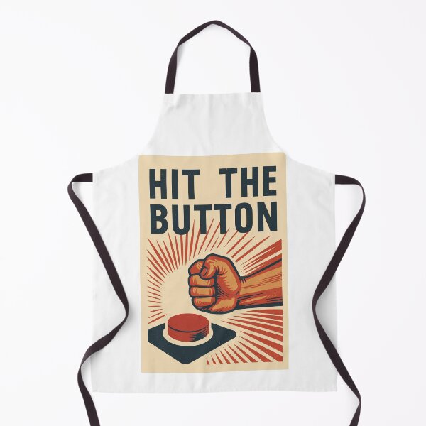 Item preview, Bold Mid-Century “Hit The Button” Poster designed and sold by Second Thought Studio.