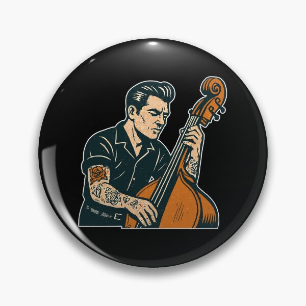 Item preview, Vintage Bassist: Rock n Roll, Tattoos & Double Bass designed and sold by Pineapple-Tree.