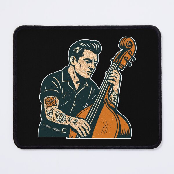 Item preview, Vintage Bassist: Rock n Roll, Tattoos & Double Bass designed and sold by Pineapple-Tree.