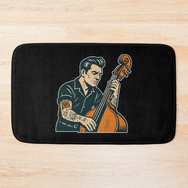 Item preview, Vintage Bassist: Rock n Roll, Tattoos & Double Bass designed and sold by Pineapple-Tree.