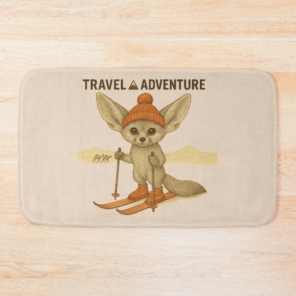 Item preview, Cute Fennec Fox Desert Skiing – Kawaii Sand Adventure designed and sold by Aloloco.