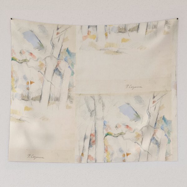 Item preview, Sous Bois Under the Trees by Paul Cézanne: Minimalist Forest Study Poster designed and sold by artofuniverse.