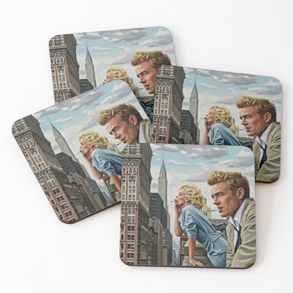Item preview, The Skyline Dreamers: Marilyn and James Dean New York Impasto Portrait designed and sold by Art's Diner.