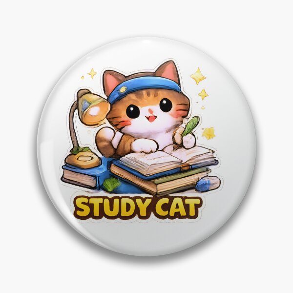 Item preview, Kawaii Cute Study Cat designed and sold by VictorySticker.