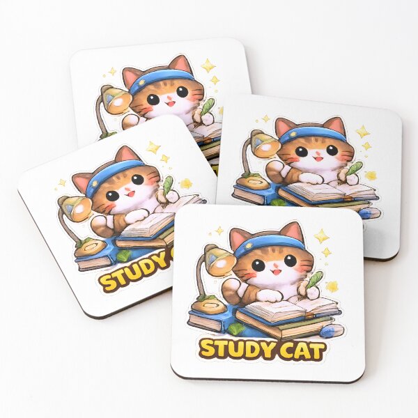 Item preview, Kawaii Cute Study Cat designed and sold by VictorySticker.