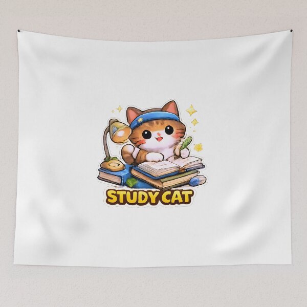 Item preview, Kawaii Cute Study Cat designed and sold by VictorySticker.