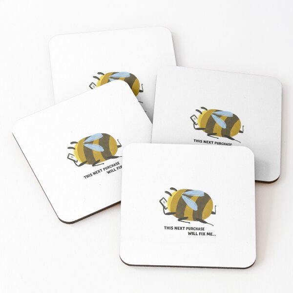 Item preview, Funny Bee Shopping - This Next Purchase Will Fix Me Illustration designed and sold by JossDesign15.