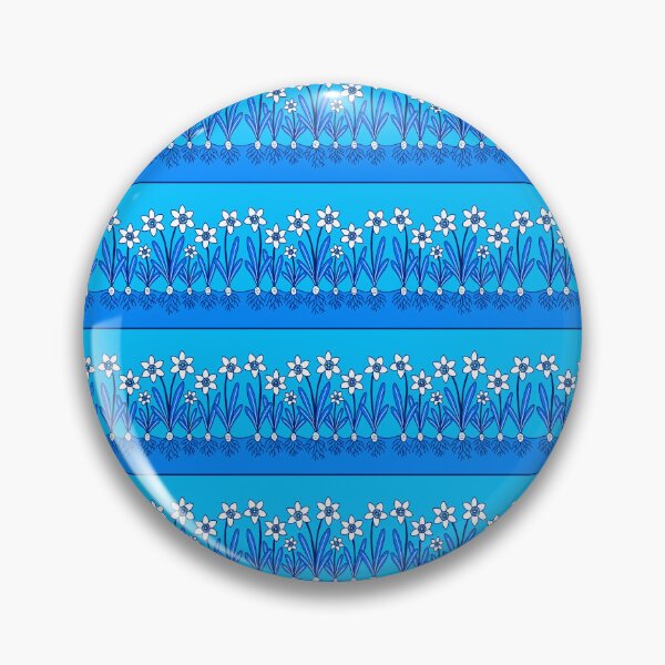 Item preview, Cerulean Daffodil Border designed and sold by Finding Fortuity.