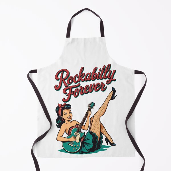 Item preview, Rockabilly Forever: Pin-up woman with retro electric guitar designed and sold by Pineapple-Tree.