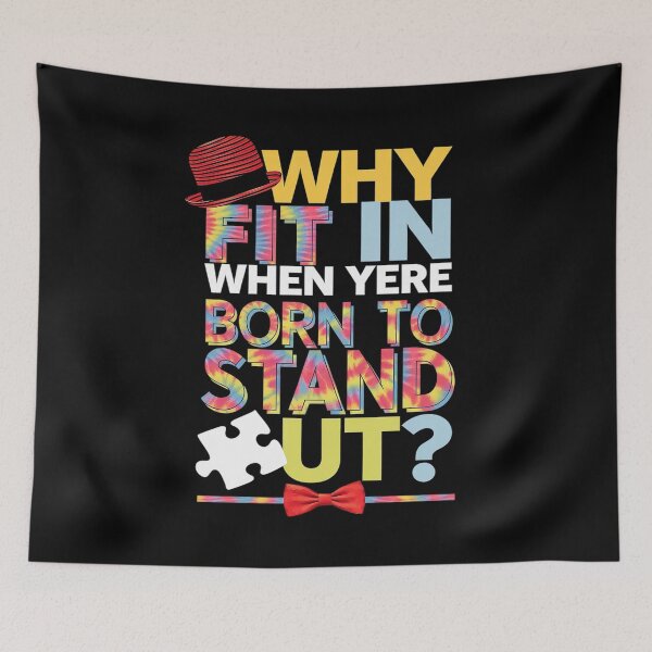 Item preview, Why Fit In Doctor Teacher Cat In Hat Cool Autism Awareness  designed and sold by angolinnArt.
