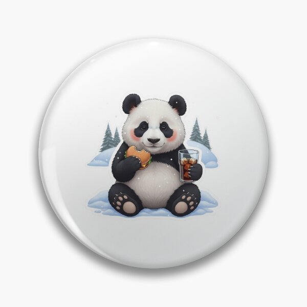 Item preview, Realistic Panda Eating Burger in Snow Sticker ❄️ designed and sold by Tyzuu.