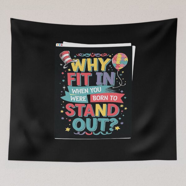 Item preview, Why Fit In Doctor Teacher Cat In Hat Cool Autism Awareness designed and sold by angolinnArt.