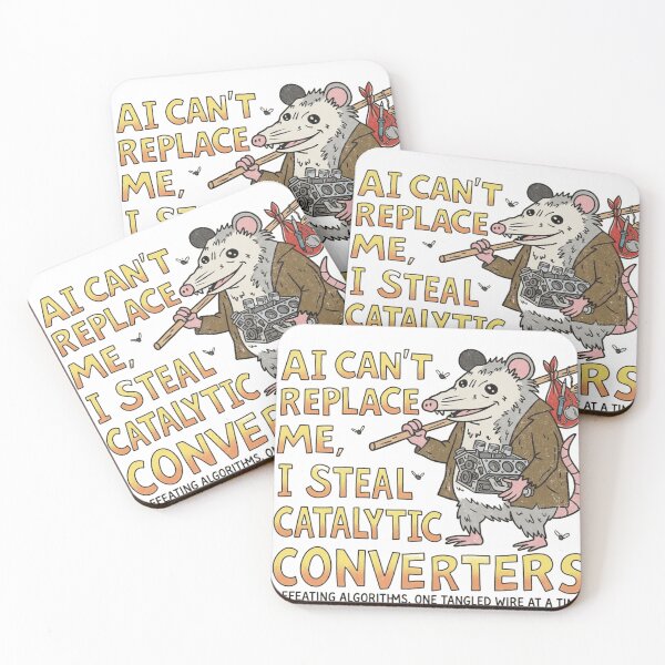 Item preview, Funny Opossum AI Satire - I Steal Catalytic Converters Illustration designed and sold by JossDesign15.