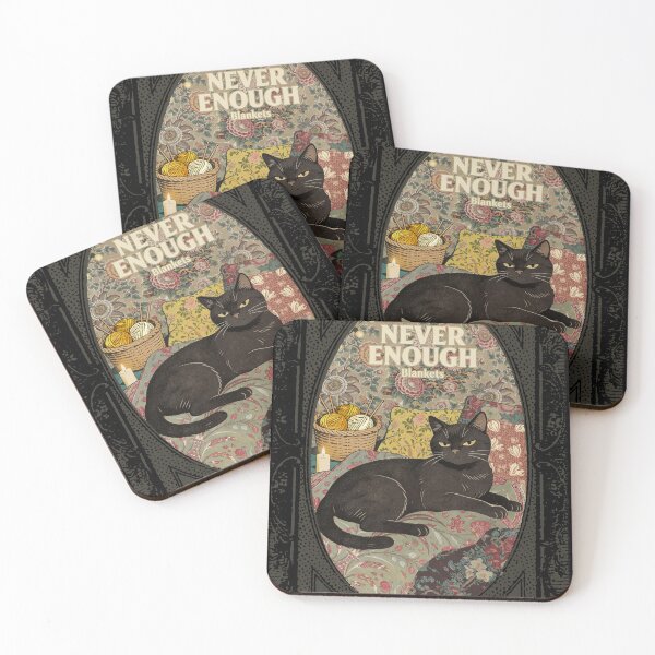 Item preview, Never Enough Blankets Black Cat Vintage Cottagecore Funny Quote designed and sold by TOTO GUYANA.