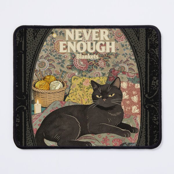 Item preview, Never Enough Blankets Black Cat Vintage Cottagecore Funny Quote designed and sold by TOTO GUYANA.