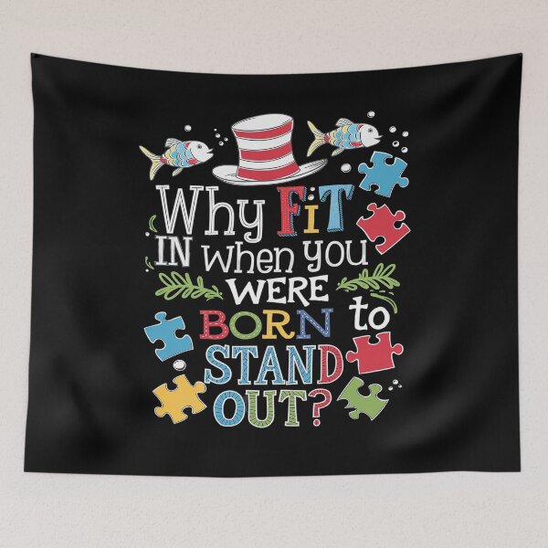 Item preview, Why Fit In Doctor Teacher Cat In Hat Cool Autism Awareness2  designed and sold by angolinnArt.