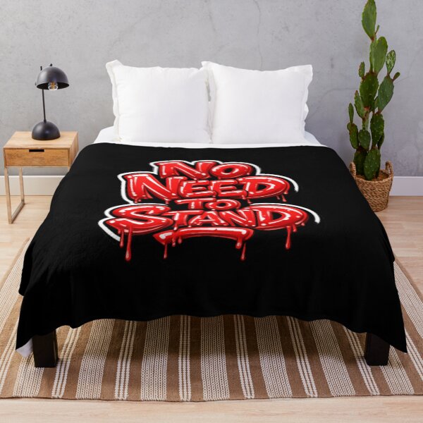 Aperçu de l'œuvre Pas besoin de rester debout – T-shirt graffiti rouge créée et vendue par DesignsMjB.