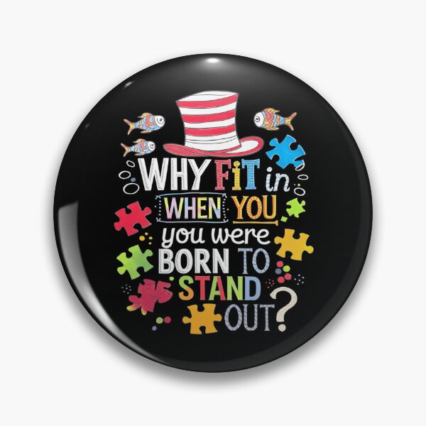 Item preview, Why Fit In Doctor Teacher Cat In Hat Cool Autism Awareness2 designed and sold by angolinnArt.