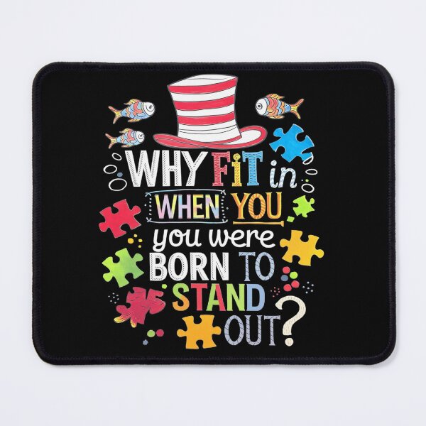 Item preview, Why Fit In Doctor Teacher Cat In Hat Cool Autism Awareness2  designed and sold by angolinnArt.