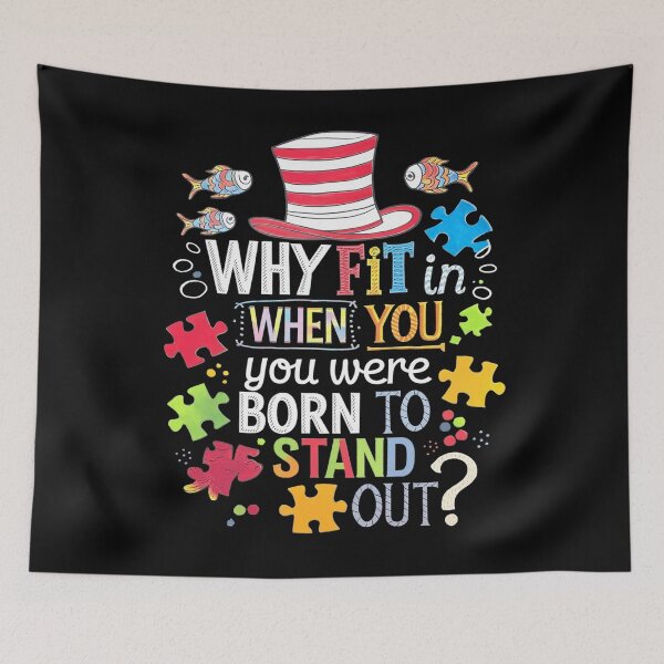 Item preview, Why Fit In Doctor Teacher Cat In Hat Cool Autism Awareness2  designed and sold by angolinnArt.