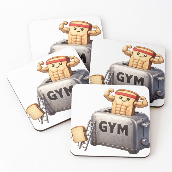 Item preview, From Soft to Shredded – Funny Gym Toaster Transformation Design designed and sold by Gym4Studio.