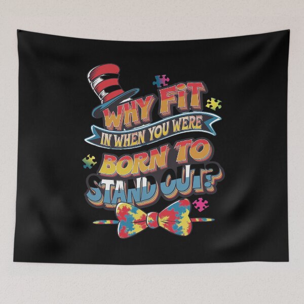 Item preview, Why Fit In Doctor Teacher Cat In Hat Cool Autism Awareness2 designed and sold by angolinnArt.