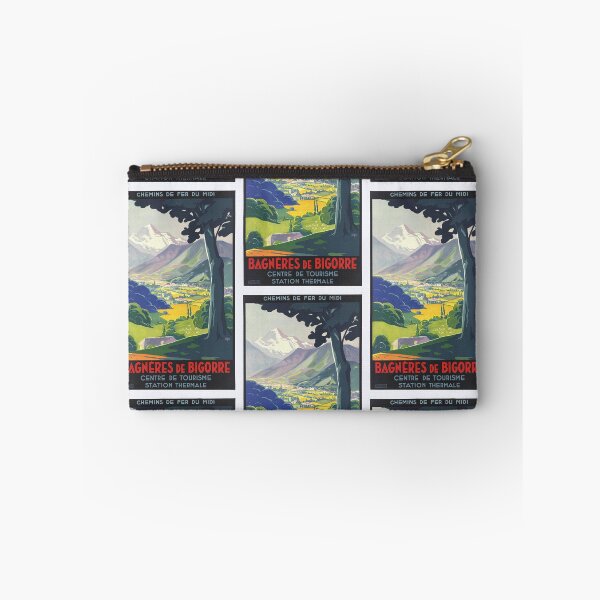 Item preview, Vintage Art Deco Travel Poster | Bagnères-de-Bigorre | French Pyrenees | Chemins de Fer du Midi | Thermal Spa Destination designed and sold by artofuniverse.