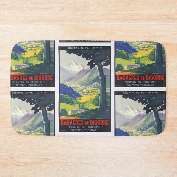 Item preview, Vintage Art Deco Travel Poster | Bagnères-de-Bigorre | French Pyrenees | Chemins de Fer du Midi | Thermal Spa Destination designed and sold by artofuniverse.