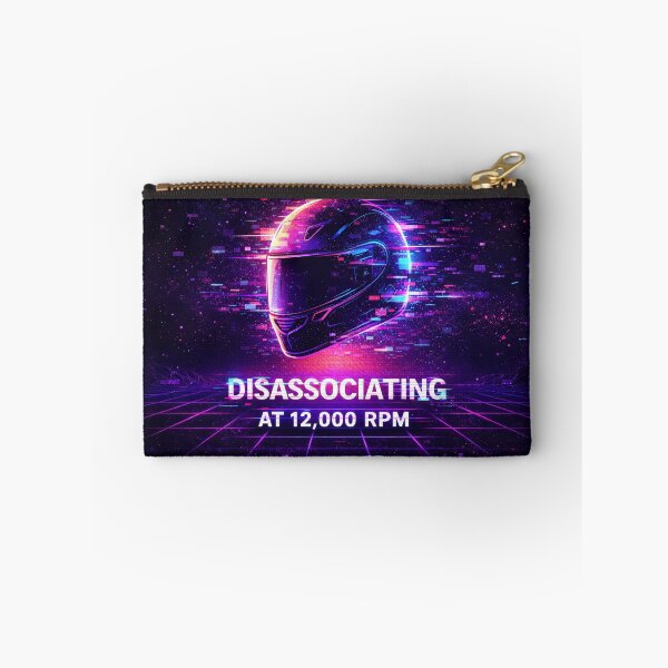 Item preview, Disassociating at 12,000 RPM – Neon Motorcycle Helmet Vaporwave Racing Design designed and sold by MaxLevelMerch.