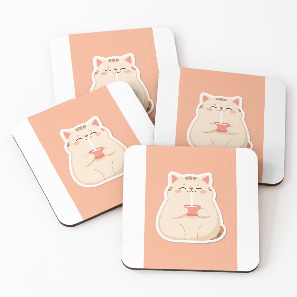 Item preview,  Adorable Chubby White Cat Drinking a milk designed and sold by Aviraa By Sharon.
