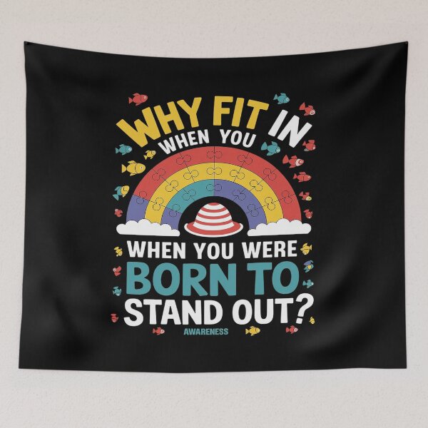 Item preview, Why Fit In Doctor Teacher Cat In Hat Cool Autism Awareness3  designed and sold by angolinnArt.