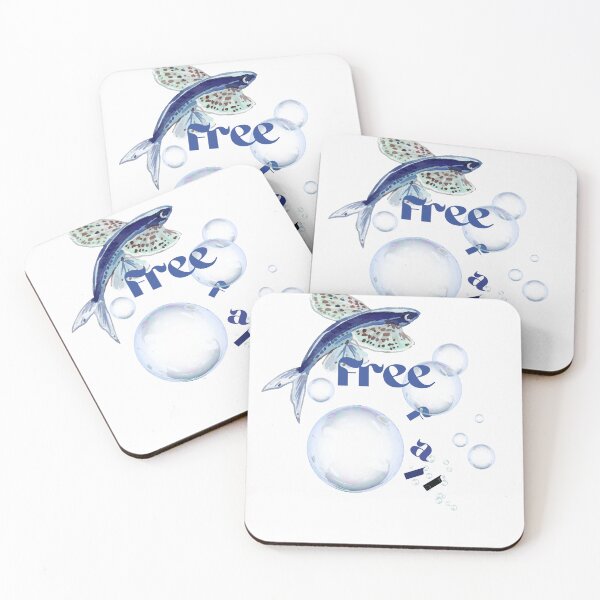 Item preview, Dreamy Blue Flying Fish Watercolor Illustration designed and sold by Diece studio .