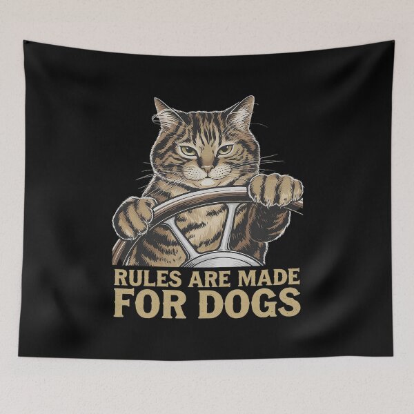 Item preview, Cat Lover - Rules Are Made for Dogs Driving Cat designed and sold by joyouartArt.