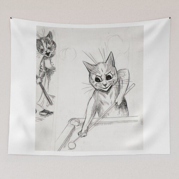 Item preview, A GAME OF SNOOKER - Art Nouveau (Modern)  - Louis Wain designed and sold by nebelimr.