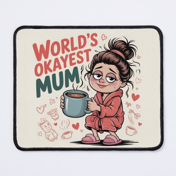 Item preview, World's Okayest Mum Funny Mother's Day designed and sold by Midnight Veil Designs.